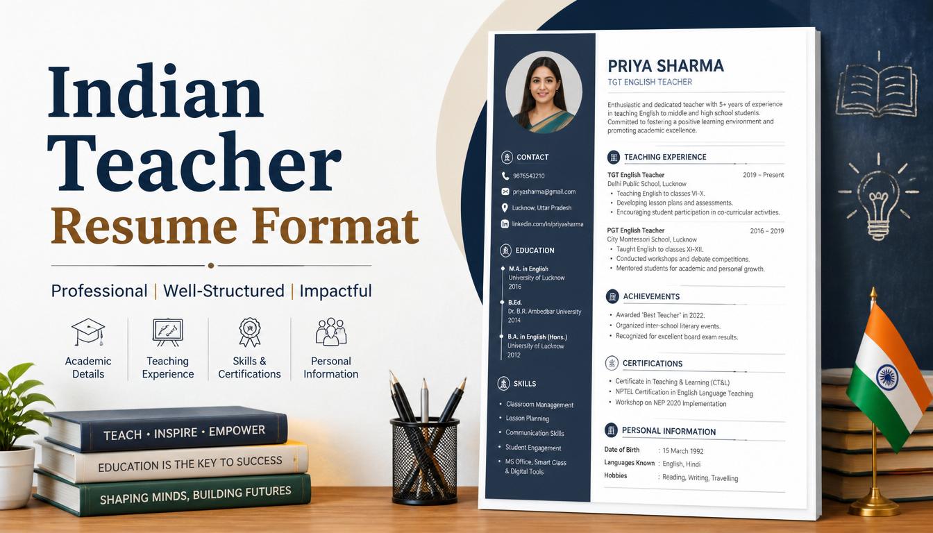 Indian Teacher Resume Format