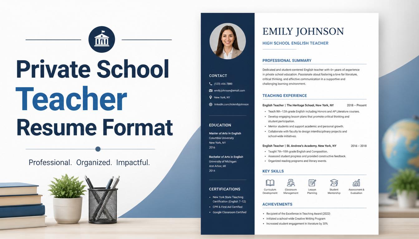 Private School Teacher Resume Format